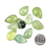 Prehnite approx. 12x18mm Top Front Drilled Teardrop Pendant with a Flat Back - 1 per bag