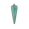 Amazonite approximately 12x36mm Faceted Triangle Drop with Gun Metal Plated Brass Bezel - 1 piece
