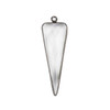 Clear Quartz approximately 12x36mm Faceted Triangle Drop with Gun Metal Plated Brass Bezel - 1 piece