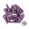 Purple Quartz approximately 12x36mm Faceted Triangle Drop with Gun Metal Plated Brass Bezel - 1 piece