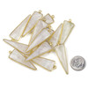 Cherry Tree Beads Moonstone approximately 13x40mm Faceted Triangle Drop with Gold Vermeil Bezel - 1 piece 