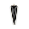 Cherry Tree Beads Onyx approximately 13x39mm Faceted Triangle Drop with Sterling Silver Bezel - 1 piece 