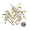 Cherry Tree Beads Clear Quartz approximately 13x39mm Faceted Triangle Drop with Gold Vermeil Bezel - 1 piece 