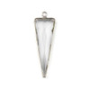 Clear Quartz approximately 13x39mm Faceted Triangle Drop with Sterling Silver Bezel - 1 piece