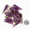 Purple Quartz approximately 13x39mm Faceted Triangle Drop with Gold Vermeil Bezel - 1 piece