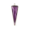 Purple Quartz approximately 13x39mm Faceted Triangle Drop with Sterling Silver Bezel - 1 piece