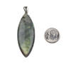 Blue Labradorite 20x55mm Marquis Pendant with Silver Plated Bezel and Bail - 1 per bag