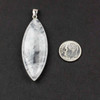 Cherry Tree Beads Clear Quartz 20x55mm Marquise Pendant with Silver Plated Bezel and Bail - 1 per bag
