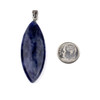 Sodalite 20x55mm Marquis Pendant with Silver Plated Bezel and Bail - 1 per bag