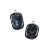 Black Labradorite 17x24mm Pebble Pendants with Stainless Steel Loop - 2 per bag