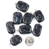 Black Labradorite 17x24mm Pebble Pendants with Stainless Steel Loop - 2 per bag