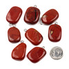 Red Jasper 17x24mm Pebble Pendants with Stainless Steel Loop - 2 per bag