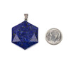 Cherry Tree Beads Lapis 28x31mm Faceted Hexagon Pendant with Stainless Steel Loop & Bail - 1 per bag 