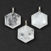 Cherry Tree Beads Clear Quartz 28x31mm Faceted Hexagon Pendant with Stainless Steel Loop & Bail - 1 per bag 
