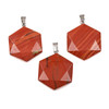 Cherry Tree Beads Red Jasper 28x31mm Faceted Hexagon Pendant with Stainless Steel Loop & Bail - 1 per bag 