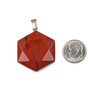Cherry Tree Beads Red Jasper 28x31mm Faceted Hexagon Pendant with Stainless Steel Loop & Bail - 1 per bag 