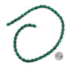 Malachite 6x9mm Rice Beads - 16 inch strand