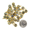 Cherry Tree Beads Labradorite approximately 7x10mm Faceted Coin Drop Drop with Gold Vermeil Bezel - 1 piece 