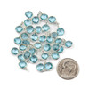 Cherry Tree Beads Sky Blue Quartz approximately 7x10mm Faceted Coin Drop with Sterling Silver Bezel - 1 piece 
