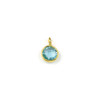 Sky Blue Quartz approximately 7x10mm Faceted Coin Drop Drop with Gold Vermeil Bezel - 1 piece