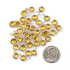 Yellow Quartz approximately 7x10mm Faceted Coin Drop with Sterling Silver Bezel - 1 piece