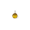 Yellow Quartz approximately 7x10mm Faceted Coin Drop with Sterling Silver Bezel - 1 piece