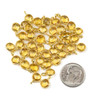 Yellow Quartz approximately 7x10mm Faceted Coin Drop Drop with Gold Vermeil Bezel - 1 piece