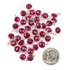 Ruby approximately 7x10mm Faceted Coin Drop with Sterling Silver Bezel - 1 piece