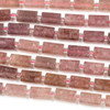 Strawberry Quartz 9x16mm Faceted Tube Beads - 8 inch strand