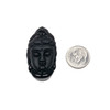 Matte Black Obsidian 26x44mm Carved Buddha Pendant - 1 per bag