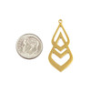 Cherry Tree Beads 304 Stainless Steel 17x36.5mm Overlapping Pointed Teardrop Components - 2 per bag 