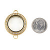 Cherry Tree Beads 18k Gold Plated Stainless Steel 25x32mm Glass Memory Locket with CZs and 2 Loops- 1 piece  Cherry Tree Beads 18k Gold Plated Stainless Steel 25x32mm Glass Memory Locket with CZs and 2 Loops- 1 piece