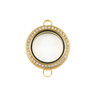 Cherry Tree Beads 18k Gold Plated Stainless Steel 25x32mm Glass Memory Locket with CZs and 2 Loops- 1 piece  Cherry Tree Beads 18k Gold Plated Stainless Steel 25x32mm Glass Memory Locket with CZs and 2 Loops- 1 piece