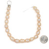 Large Hole Fresh Water Pearl 9x10mm Peach Rice Beads with a 2mm Large Hole - approx. 8 inch strand