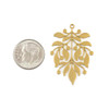 Cherry Tree Beads 18k Gold Plated 304 Stainless Steel 25x36mm Leaf and Berry Components - 2 per bag 