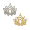 Cherry Tree Beads 304 Stainless Steel 27x30mm Lotus Flower Components - 2 per bag 