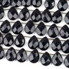 Onyx 13x17mm Faceted Top Drilled Teardrop Beads - 15 inch strand