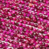 Dyed Fuchsia Tigereye 6mm Simple Faceted Star Cut Beads - 15 inch strand