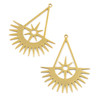18k Gold Plated 304 Stainless Steel 34.5x42mm Star Burst Teardrop Components - 2 per bag