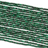 Malachite 2-2.5mm Faceted Round Beads - 15 inch strand