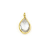 Cherry Tree Beads Clear Quartz approximately 8x14mm Faceted Tiny Teardrop Drop with a Gold Vermeil Bezel - 1 piece 