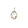 Cherry Tree Beads Clear Quartz approximately 8x14mm Faceted Tiny Teardrop Drop with a Sterling Silver Bezel - 1 piece 