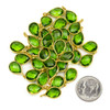 Cherry Tree Beads Green Quartz approximately 8x14mm Faceted Tiny Teardrop Drop with a Gold Vermeil Bezel - 1 piece 