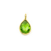 Cherry Tree Beads Green Quartz approximately 8x14mm Faceted Tiny Teardrop Drop with a Gold Vermeil Bezel - 1 piece 