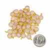Pink Chalcedony approximately 7x10mm Faceted Tiny Coin Drop with a Gold Vermeil Bezel - 1 piece