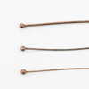 Cherry Tree Beads Vintage Copper Plated Brass 2.4 inch, Ballpins with a 2mm Ball 