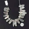Clear Quartz Natural Cut approx. 8-12x25-33mm Top Drilled Double Terminated Point Beads - 8 inch strand