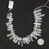 Clear Quartz Natural Cut approx. 4-6x16-33mm Top Drilled Double Terminated Point Beads - 8 inch strand
