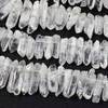 Clear Quartz Natural Cut approx. 8-10x18-35mm Top Drilled Point Beads - 8 inch strand