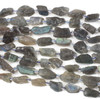 Labradorite Natural Cut approx. 8-13x17-27mm Unpolished Nugget Beads - 8 inch strand